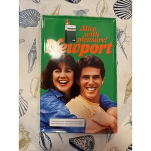 1980s Vintage Newport Cigarette Ad Alive With Pleasure Aluminum Sign 9 x 14 Rare